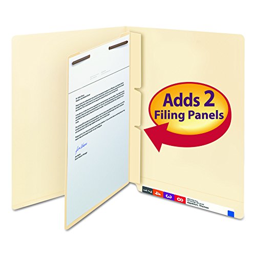Book Cover Smead 68027 Manila Self-Adhesive End/Top Tab Folder Dividers, 2-Sections, Letter (Box of 100)