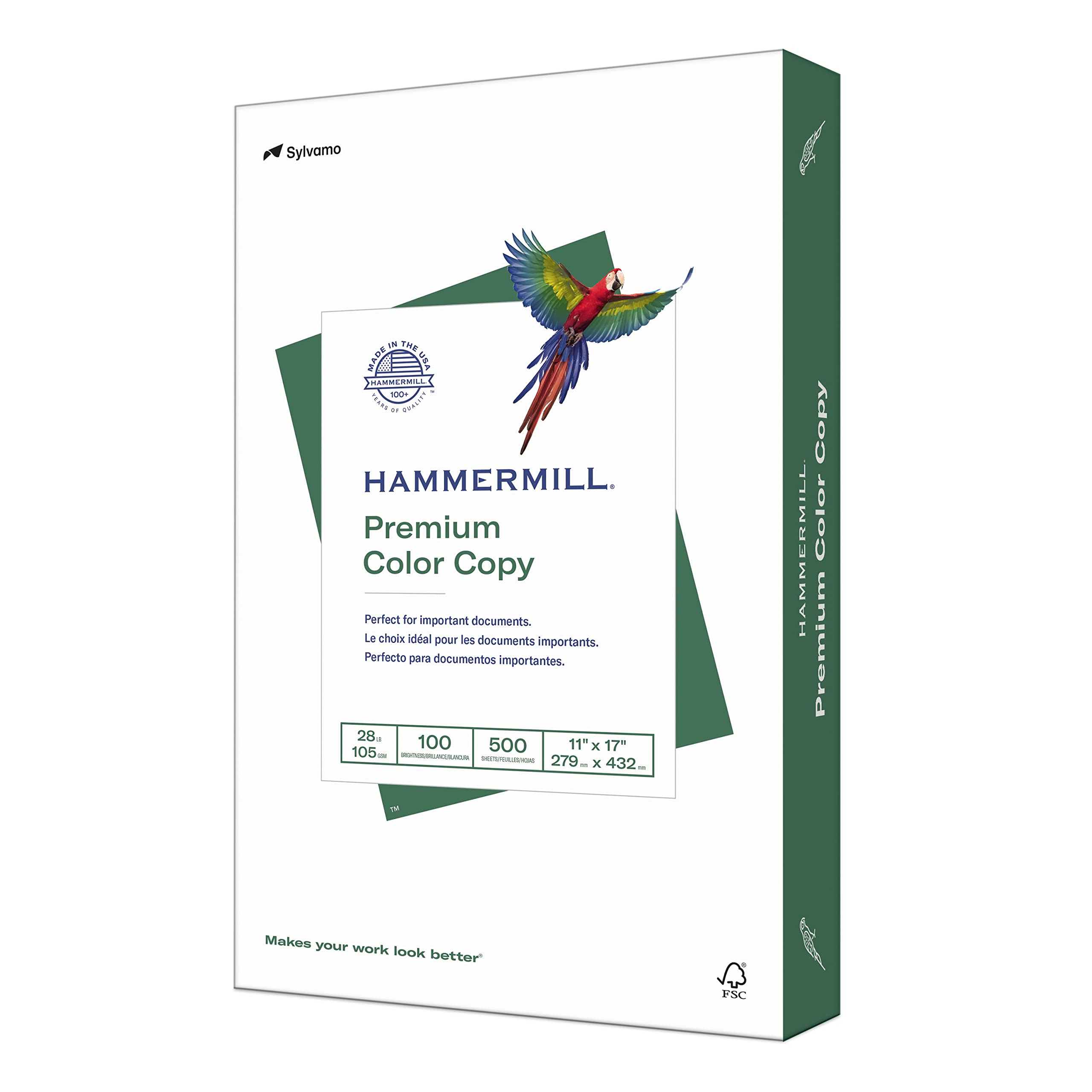 Book Cover Hammermill Printer Paper, Premium Color 28 lb Copy Paper, 11 x 17 - 1 Ream (500 Sheets) - 100 Bright, Made in the USA, 102541R Ledger (11x17) 1 Ream | 500 Sheets