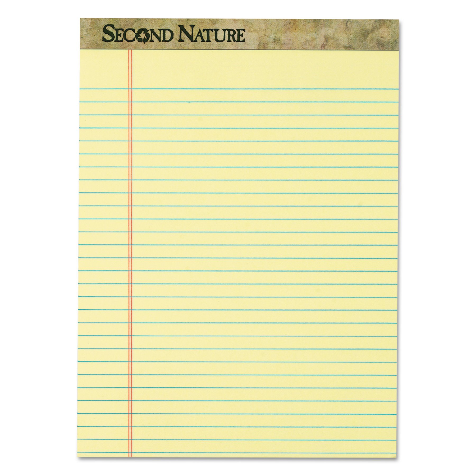 Book Cover TOPS 74890 Second Nature Recycled Pads, 8 1/2 x 11 3/4, Canary, 50 Sheets (Pack of 12)