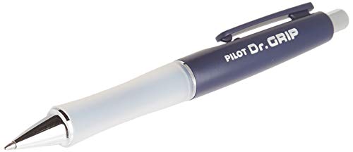 Book Cover Pilot Dr. Grip Retractable Ballpoint Pen, Medium Point, Navy Barrel with Blue Ink, Single Pen (36101)