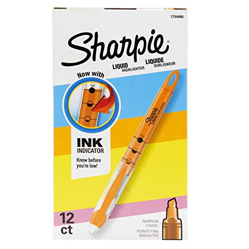 Book Cover SHARPIE Accent Accent Liquid Pen Style Highlighter, Chisel Tip, Fluorescent Orange, 12/Pack (1754466)