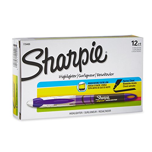 Book Cover Sharpie 1754469 Accent Sharpie Pen-Style Highlighter, Purple, 12-Pack