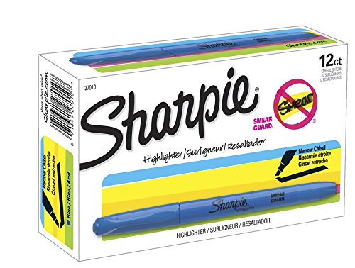 Book Cover Sharpie 27010 Accent Pocket Style Highlighter, Fluorescent Blue, 12-Pack