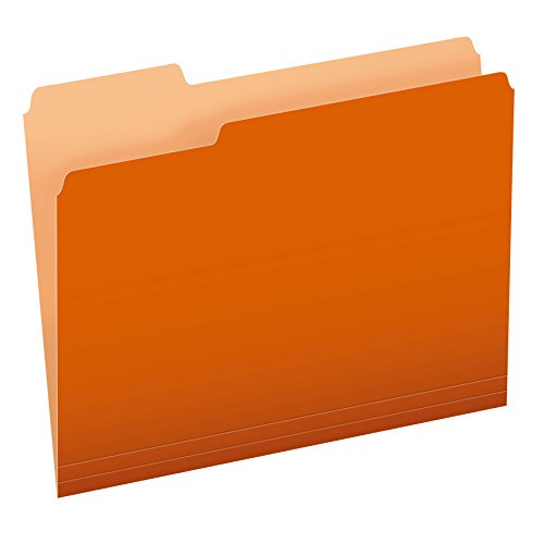 Book Cover Pendaflex Two-Tone Color File Folders, Letter Size, Orange, 1/3 Cut, 100 per box (152 1/3 ORA)