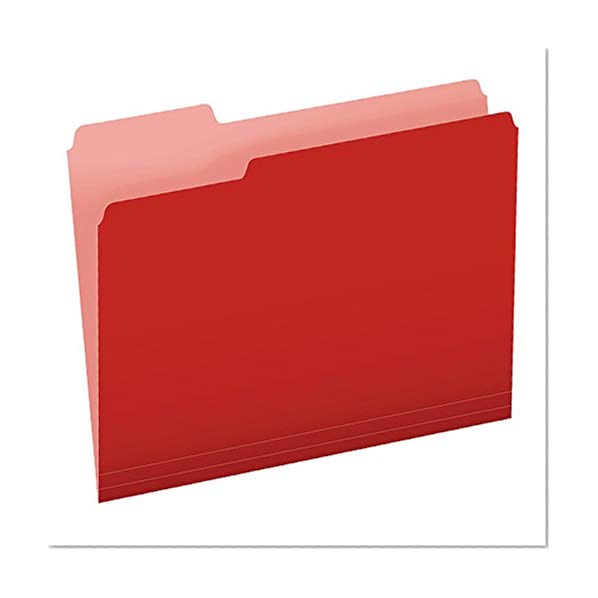 Book Cover Pendaflex Two-Tone Color File Folders, Letter Size, Red, 1/3 Cut, 100 per box (152 1/3 RED)