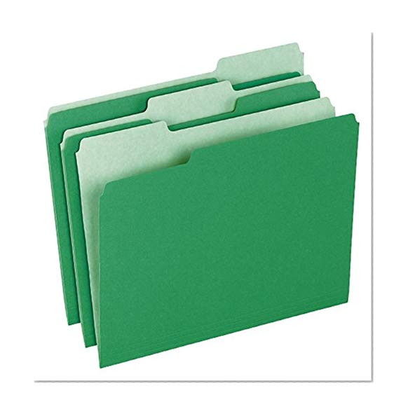 Book Cover Pendaflex Two-Tone Color File Folders, Letter Size, 1/3 Cut, Bright Green, 100 Per box (152 1/3 BGR)