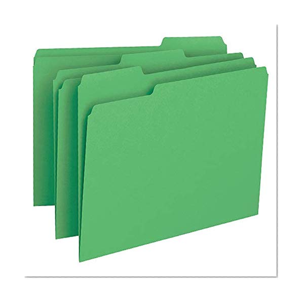 Book Cover Smead File Folder, 1/3-Cut Tab, Letter Size, Green, 100 per Box (12143)