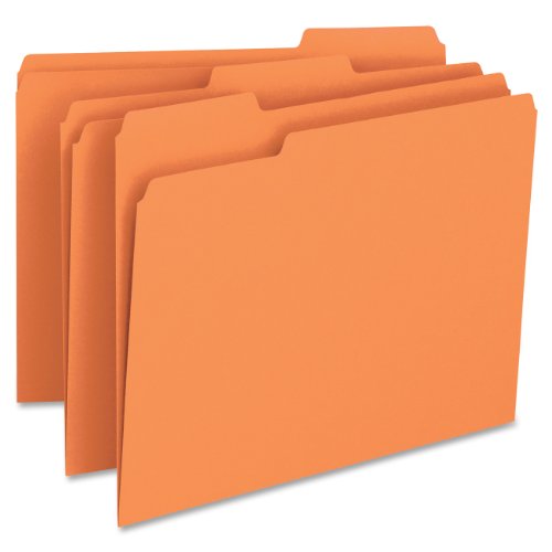 Book Cover Smead File Folder, 1/3-Cut Tab, Letter Size, Orange, 100 per Box (12543)