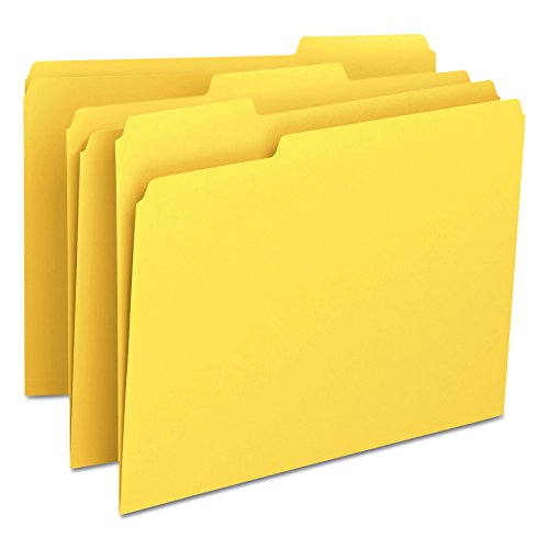 Book Cover Smead File Folder, 1/3-Cut Tab, Letter Size, Yellow, 100 per Box (12943)