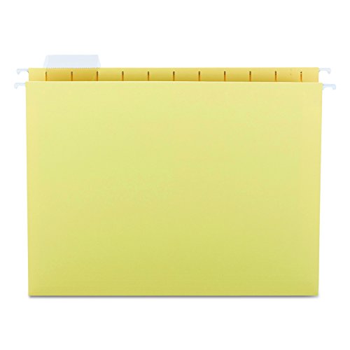 Book Cover Smead Hanging File Folder with Tab, 1/5-Cut Adjustable Tab, Letter Size, Yellow, 25 per Box (64069)