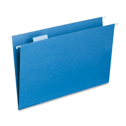 Book Cover Smead Hanging File Folder with Tab, 1/5-Cut Adjustable Tab, Legal Size, Blue, 25 per Box (64160)