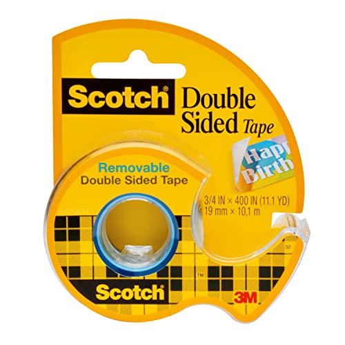 Book Cover Scotch Double Sided Tape, 3/4 in x 400 in, 1 Dispenser/Pack (667)
