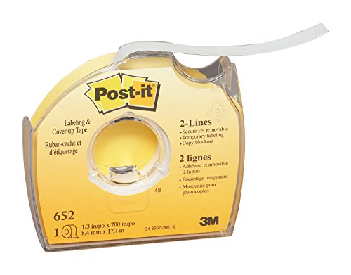 Book Cover Post-it 652 Labeling & Cover-Up Tape, Non-Refillable, 1/3