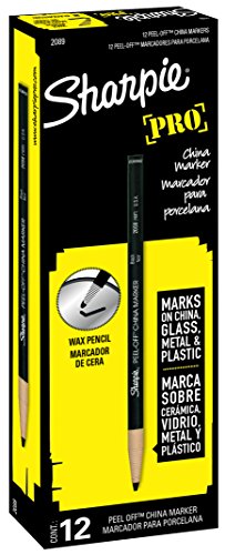 Book Cover Sharpie PEEL-OFF Marker China, China Marker Bullet, 12 Pack, Black (2089)