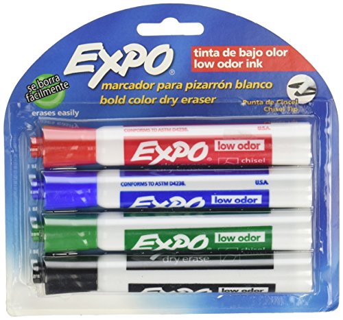 Book Cover EXPO Original Dry Erase Markers, Chisel Tip, Assorted Colors, 4 Pack