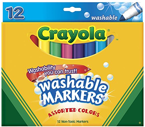 Book Cover Crayola Washable Markers, Assorted Colors, 12 Count