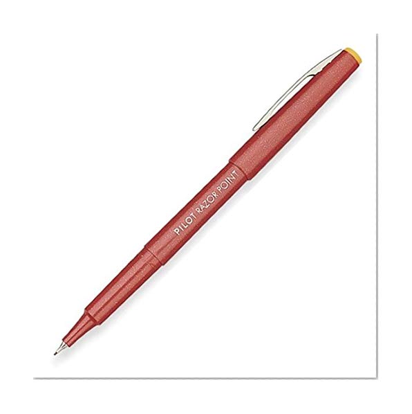 Book Cover Pilot Razor Point Marker Stick Pens, Ultra Fine Point, Red Ink, Dozen Box (11007)
