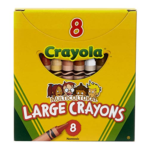 Book Cover Crayola Multi-Cultural Crayons, Large, 7/16 x 4 Inches, Assorted Skin Tone Colors, Pack of 8