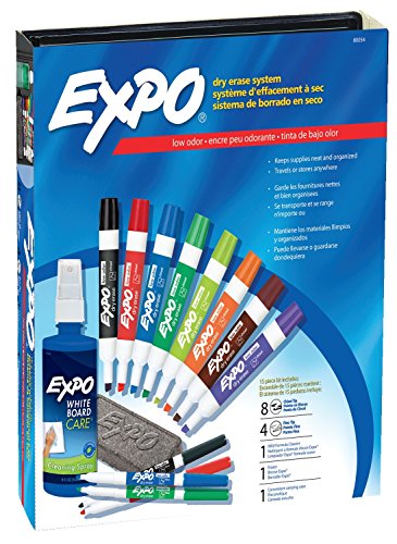 Book Cover EXPO Low-Odor Dry Erase Markers, Chisel Tip, Assorted Colors, 15-Piece Set