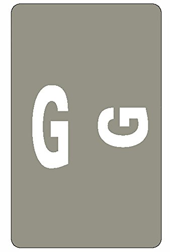 Book Cover Smead AlphaZ ACCS Color-Coded Alphabetic Labels, Letter G, Gray, 100 Labels per Pack (67177)