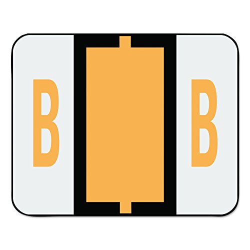 Book Cover Smead BCCR Bar-Style Alphabetic Color-Coded Labels, Letter B, Light Orange, 500 Labels per Roll (67072)