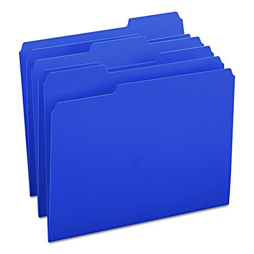 Book Cover Smead File Folder, 1/3-Cut Tab, Letter Size, Navy, 100 per Box (13193)
