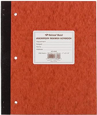 Book Cover NATIONAL Laboratory Notebook, 4 X 4 Quad, Brown, Cover, 11 x 9.25