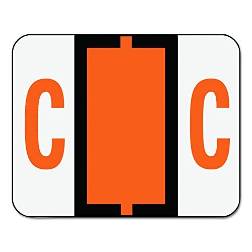 Book Cover Smead BCCR Bar-Style Alphabetic Color-Coded Labels, Letter C, Dark Orange, 500 Labels per Roll (67073)