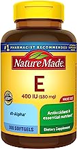 Book Cover Nature Made Vitamin E 180 mg (400 IU) dl-Alpha Softgels, 300 Count Value Size for Antioxidant Support (Packaging May Vary)