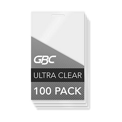 Book Cover GBC 51005 HeatSeal UltraClear Thermal Laminating Pouches, Business Card Size, 5 Mil, 2 3/16 in. x 3 11/16 in., Pack Of 100