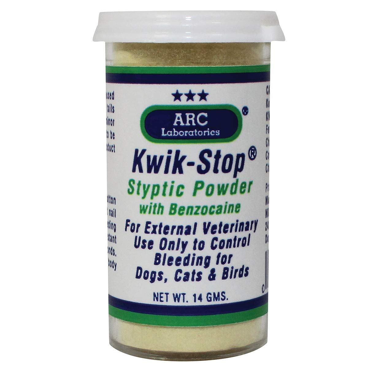 Book Cover ARC Laboratories Kwik-Stop Styptic Powder for Dogs, Cats, and Birds, 14 g