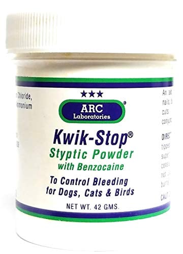 Book Cover ARC Laboratories Kwik-Stop Styptic Powder for Dogs, Cats and Birds (42-gm container) by Arc International