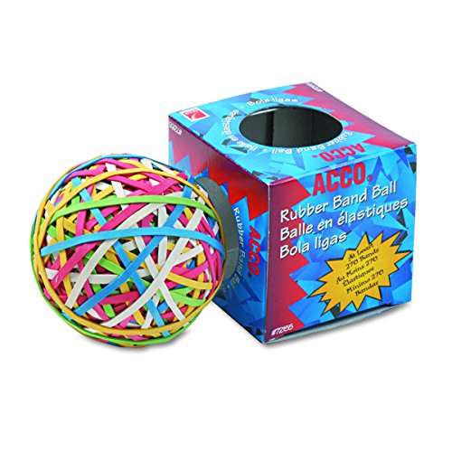 Book Cover ACCO 72155 Rubber Band Ball, Approximately 270 Rubber Bands, Assorted