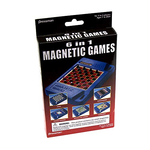 Book Cover Pressman 6-in-1 Travel Magnetic Games - Turn A Knob and A New Game Appears Multi Color ,5