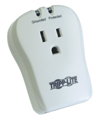 Book Cover Tripp Lite 1 Outlet Portable Surge Protector Power Strip, Direct Plug in, Tel/Modem Protection, $10,000 Insurance (TRAVELCUBE)