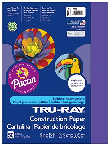 Book Cover PACON Tru-Ray Heavyweight Construction Paper, Purple, 9