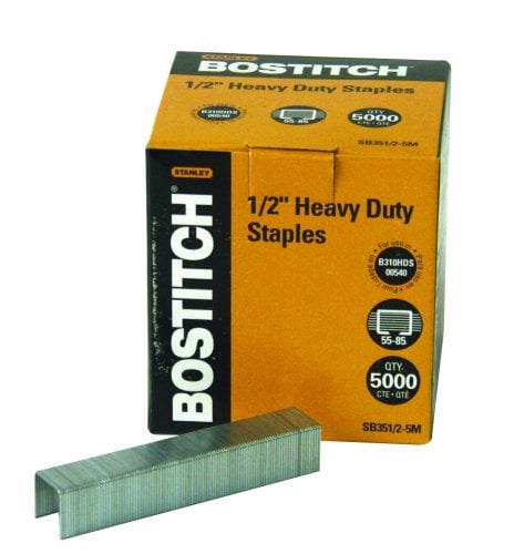 Book Cover Bostitch Heavy Duty Premium Staples, 55-85 Sheets, 0.5-Inch Leg, 5,000 Per Box (SB351/2-5M)