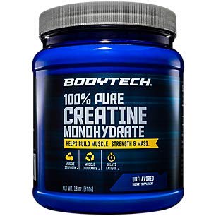 Book Cover BodyTech 100 Pure Creatine Monohydrate Unflavored 5 GM/Serving Supports Muscle Strength Mass (18 Ounce Powder)