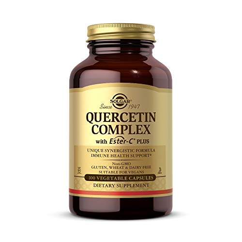 Book Cover Solgar Quercetin Complex with Ester-C Plus, 100 Vegetable Capsules - Supports Immune Health, Antioxidant - Gentle on the Stomach Vitamin C - Non-GMO, Vegan, Gluten / Dairy Free - 50 Servings