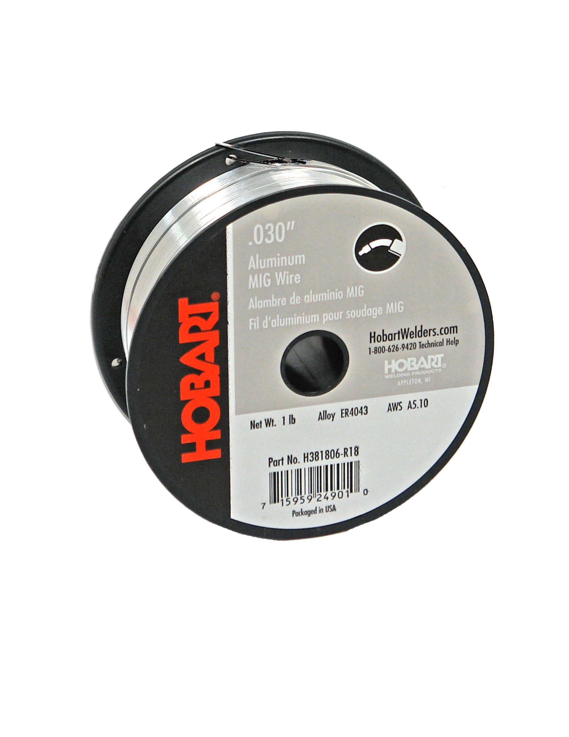 Book Cover Hobart H381806-R18 1-Pound ER4043 Aluminum Welding Wire, 0.030-Inch
