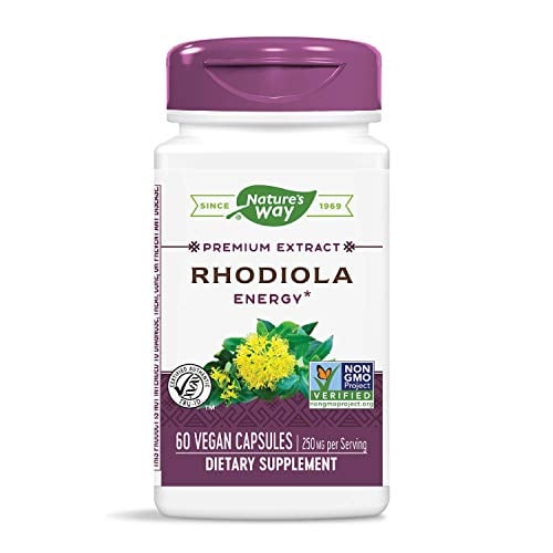 Book Cover Nature's Way Premium Extract Rhodiola Energy, Non-GMO, 250 mg per serving, 60 Capsules