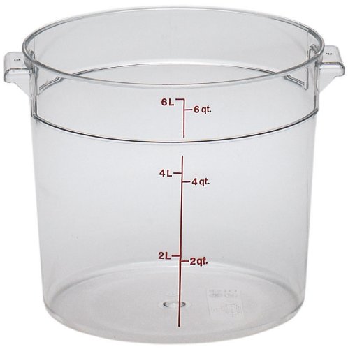 Book Cover Cambro RFSCW6135, Clear, Camwear 6-Quart Round Food Storage Container, Polycarbonate, NSF