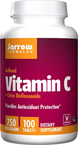 Book Cover Jarrow Formulas Jarrow Buffered Vitamin C Plus Citrus Bioflavonoids (750mg, 100 Vegan Easy Solv Tablets)