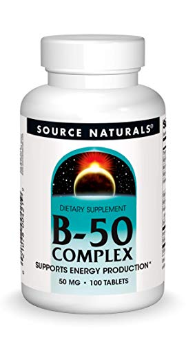 Book Cover Source Naturals B-50 Complex 50 mg B-Vitamins For Energy Production Support - 100 Tablets