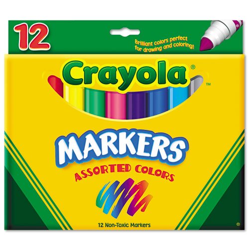 Book Cover Binney  Smith Crayola(R) Non-Washable Markers, Broad Line, Assorted Classic Colors, Box Of 12