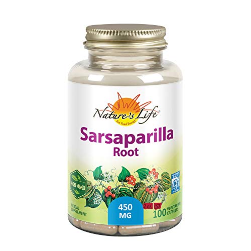 Book Cover Nature's Life Sarsaparilla Root 450 | Energy and Mood Support | Joint and Skin Health Formula, Non-GMO, 100ct, 100 Serv.
