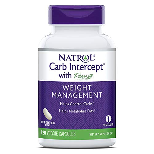 Book Cover Natrol Carb Intercept with Phase 2 Carb Controller Capsules, White Kidney Bean Extract, Helps Control Carbs, Helps Metabolize Fats, Clinically Tested, Promotes Healthy Body Weight, 1,000mg, 120 Count