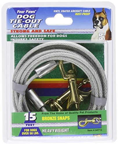 Book Cover Four Paws Tie-Out Cable for Large Dogs, 15 ft