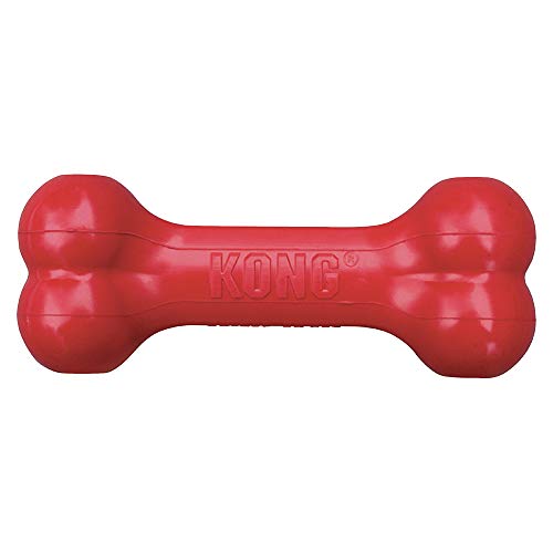 Book Cover KONG Goodie Bone - Rubber Dog Toy for Aggressive Chewers - Dental Dog Toy for Teeth & Gum Health - Durable Dog Chew Toy - Hard Rubber Bone for Dogs - Fillable Toy for Dispensing Treats - Medium Dogs