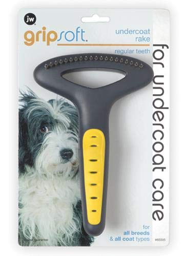 Book Cover JW Pet Company GripSoft Undercoat Rake Regular Teeth Dog Brush